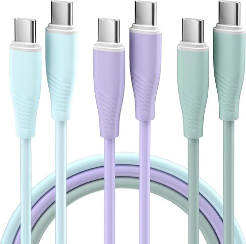 iPhone 15 Charger Cable 3 Pack 6 FT 60 W USB C Charger Cable USB C Cable Compatible with iPhone 15/15 Pro/15 Plus/15 Pro Max iPad Mini Pro Air MacBook Air Pro Switch Pixel LG and More-Green 1 in Kuwait