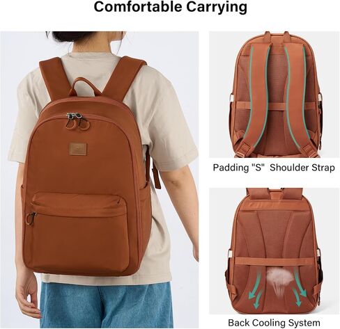 Hanke 18 Inch Expandable Travel Laptop Backpack for Women, Personal Item Backpack Work Backpack Woman Men Casual Daypack Backpacks Carry On Bag Backpacks for Airline Approved(Off White) in Saudi Arabia