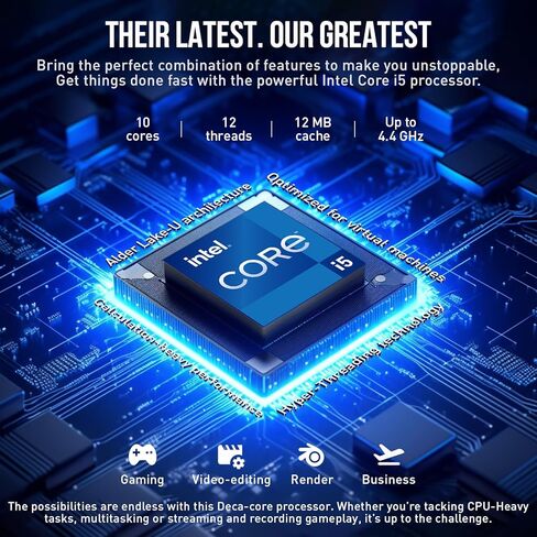 ASUS Vivobook 16 Laptop Computer, 16 Inch Laptop i5 WUXGA, Intel i5 Laptop PC 10-Core, Lifetime Office, 40GB RAM 2TB SSD Windows 11 Pro Laptop Fingerprint Backlit Fullsized Numeric Keypad|HDMI|USB-C in Kuwait