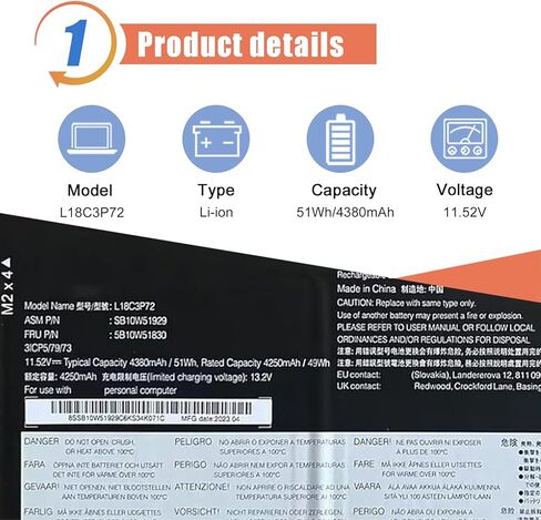 ASODI L18C3P72 بطارية الكمبيوتر المحمول متوافقة مع Lenovo ThinkPad T490 T495 P43S T14 P14S 1st Series L18C3P71 02DL010 L18L3P73 02DL007 L18M4P73 SB10K976 in Kuwait