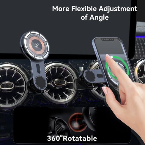 تتصرف شاحن Mount Mount For Mercedes Benz GLB Class 2020-2024،15W شاحن للسيارات اللاسلكي المغناطيسي ، حامل الهاتف المتوافق مع Magsafe و iPhone و Android ، الشحن السريع in Kuwait