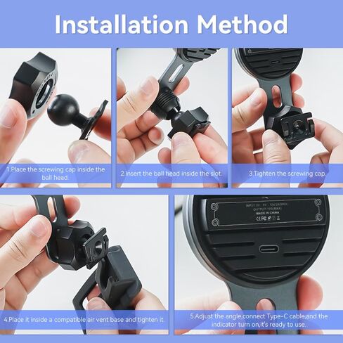 تتصرف شاحن Mount Mount For Mercedes Benz GLB Class 2020-2024،15W شاحن للسيارات اللاسلكي المغناطيسي ، حامل الهاتف المتوافق مع Magsafe و iPhone و Android ، الشحن السريع in Kuwait
