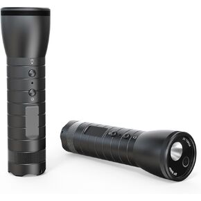 Flashlight Video Camera, 1080P 5 Lighting Modes LED Flashlight Recorder 2200mAh 120° Wide Angle IP66 for Camping Cycling