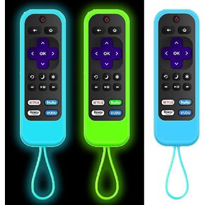3Pack Remote Cover fits Roku Express 4K+ 2021 | TCL Roku | Hisense Roku - Taiyiluo Roku Streaming Stick+ 4K 2021 Silicone Protective Controller Case,Glow in The Dark