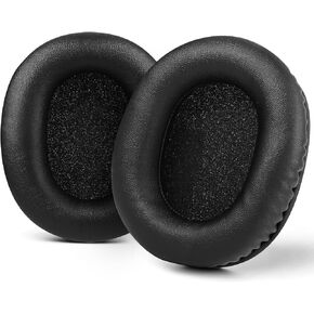 Replacement Ear Pads for Audio Technica ATH M50X/M40X, SteelSeries Arctis, HyperX Cloud, Logitech G Pro X, Turtle Beach Stealth & More Headphones, Ear Cushions with Soft Protein Leather (Black)