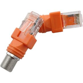 2PCS F Female to RJ45 Male Coaxial Barrel Couplers Adapters Straight Connectors