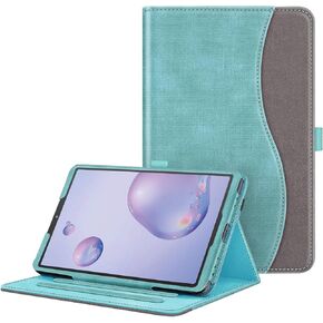 Fintie Case for Samsung Galaxy Tab A 8.4 2020 Model SM-T307, [Corner Protection] Multi-Angle Viewing Smart Stand Back Cover with Pocket, Turquoise/Brown