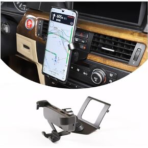 LLKUANG for BMW 3 Series E90 E91 E92 E93 360-Degree Rotary Cell Phone Holder Black (Black(B))