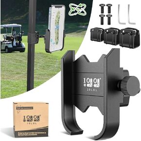 10L0L Golf Cart Phone Holder - Universal Golf Cart Phone Mount for Yamaha EZGO Club Car Compatible with iPhone,Samsung & Others 360-Degree Rotatable Alloy Material