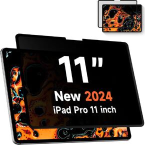 Upgrade Privacy Screen Protector for Apple iPad Pro 11 inch M4 2024, Fully Removable Anti Spy Glare Blue Light Filter, High Sensitive/Bubble Free/Detachable