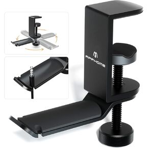 Headphone Hanger, Under Desk Headset Stand Headphone Holder Hook, 360 Degree Rotating PC Gaming Headset Holder for Desk, Aluminum Gaming Headphone Clamp Hook Headphone Mount,Universal Fit