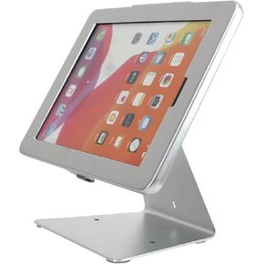 Desktop Anti-Theft Security Kiosk Stand Holder Enclosure for 2022 iPad 10.9" 10th Gen.,with Lock and Key,Flip &360°Rotating Horizontal or Vertical Design(Silver)