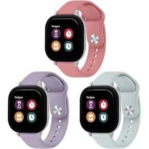 3 Pack Silicone Bands Compatible with Gabb Watch 3e 3 2 1/Gizmo Watch 3 2 1, Cosmo JrTrack 4/3/2 SE/2/JrTrack Band, 20mm Waterproof Silicone Wrist Strap