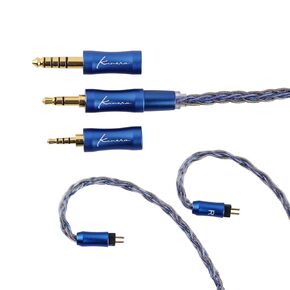 Linsoul Kinera Ace 2.0 Modular Upgrade Earphone Cable, Silver Foil and Alloy Copper HiFi Earphones Cable with Interchangeable 2.5mm/3.5mm/4.4mm Plug Replacement Cable for Audiophile(2Pin)