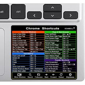 2-Pack Chromebook Shortcuts Sticker,Chrome OS Shortcuts Sticker,Chrome Reference Keyboard Shortcut Sticker for Any Brand Chromebook Laptop Running Chrome OS