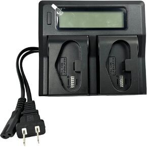 Quick LCD Dual Battery Charger for LP-E19 LP-E4N LP-E4, Compatible with LP-E19 LP-E4N LP-E4 EOS-1DX Mark II EOS-1D X EOS-1Ds Mark III EOS-1D Mark IV EOS-1D Mark III