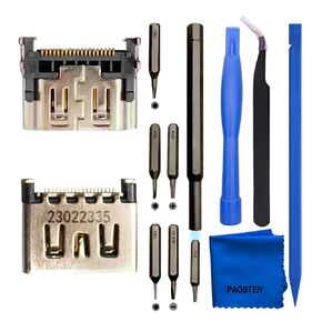 PAOBTEIY 2pcs HDMI Port Replacement for Playstation 5 With 10-in-1 Kits, HDMI Display Socket Connector Jack for Sony PS5.