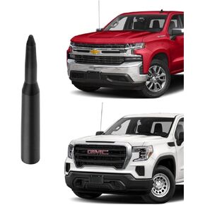 Stylish Short Antenna Compatible with Chevy Silverado & GMC Sierra Trucks, 4" Short Aluminum Antenna, Car Wash Proof