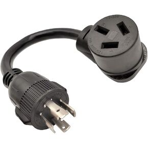 Parkworld 61810 Adapter Cord 4 Prong Generator Plug L14-30P to 10-50R Electric Stove Receptacle, NEMA L14-30 Generator Male to NEMA 10-50R Electric Stove Female, 30A 250V 7500W, 1FT