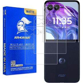 ArmorSuit 3 Pack Paper-Feel Texture Front Screen Protector for Motorola Razr+/Plus 2024 Case Friendly MilitaryShield Matte Film - Made in USA