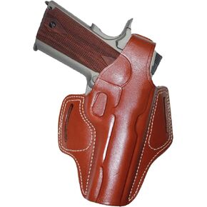 Handmade Leather OWB Carry Two Slot Thumb Break Gun Holster for All 1911 5" Without Rail