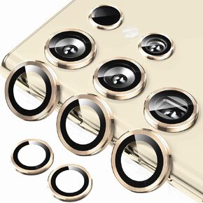 BPZZ for Samsung Galaxy S24 Ultra Camera Lens Protector, Scratch-Resistant HD Clarity Ultra-Thin 9H Tempered Glass with Aluminum Edging, Individual Metal Lens Cover, Case Friendly, 1 Set, Yellow