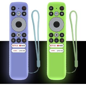 2 Pack Luminous Remote Cover Compatible with TCL Smart TV Remote, Shockproof Case for TCL RC902N FMR1 Remote Controller, Lightweight Anti-Slip Skin-Friendly Silicone Skin Sleeve