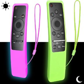 Cover fit for Samsung TV Remote Control BN59 Series, Glow in The Dark Silicone Case Skin Sleeve 2-Pack