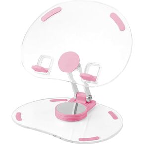 Acrylic Tablet Stand,iPad Stand with 360°Rotation,Multi-Angle Adjustable Clear Tablet Holder,Portable iPad Stand for Desk Home, Office and Travel