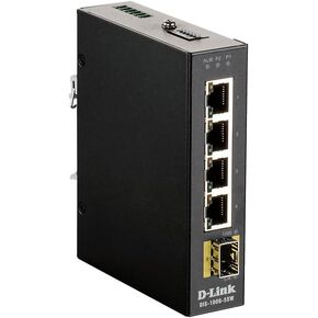 D-Link 5-Port Gigabit Industrial Unmanaged Switch | 4 10/100/1000BASE-T Ports + 1 SFP Ports | L2 | Fanless | Plug and Play (DIS-100G-5SW)