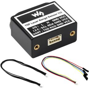 Waveshare TOF (time of Flight) Laser Range Sensor, UART / I2C / IO Communication Support, 50m Measuring Range