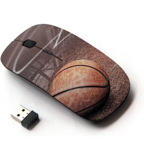 [ Optical 2.4G Wireless Mouse [ Vintage Basketball Texture ]