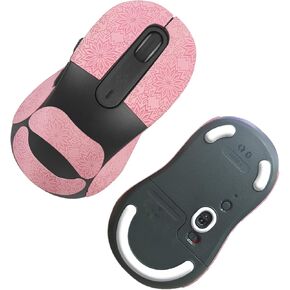 Mouse Grip Tape Full Coverage for Logitech Signature M650 L Wireless Mouse, Rounded Curved Edges Mouse Feet Skates(Foot pad + Pink Mouse Grip Tape)