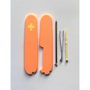 Replacement Covers For Victorinox Scales Plus 91mm Plastic Handles With Toothpick Tweezers And Ballpoint Pen Glow In The Dark (Orange)