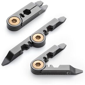 The GT-1 Multitool - TSA-Compliant - Pocket Sized Multi-Tool - 15 Versatile Tools for Travel, DIY, Home & Outdoors - Titanium Coated - Durable & Stylish - O1 Tool Steel & Brass