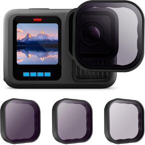 Go Pro Hero 13 Black Filter Set, 4 Pack (CPL/ND8/ND16/ND32) for Go Pro Hero 13 Black Accessories, Neutral Density & Polarizing Lens Filter Kit for Go Pro 13