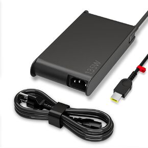 أحدث محول Slim 20v 6.75a 135W AC مناسب لـ Lenovo ThinkPad X1 P1 P15V T15P ThinkPad T440P T470P T540P IDEPAD 3 700 L340 LEGION Y50 Y520 Y530 Y7000P ADL13NDC3A ADL135NDC2A