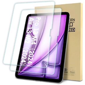 2-Pack Screen Protector Compatible with iPad Air 13 Inch M2/ iPad Pro 13 Inch M4 (2024), Tempered Glass Clear Film, Anti-Scratch, 9H Hardness, Easy Installation