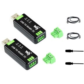 Waveshare 2PCS Industrial USB to RS485 Converter Bidirectional Adapter Board, Original CH343G and SP485EEN Chip Onboard TVS/Resettable Fuse Protection Circuits, Transmission Distance up to 1.2km