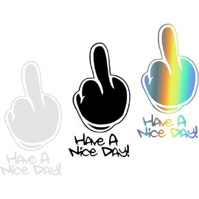 ds. distinctive style Middle Finger Sticker Set of 3 Colors Funny Car Stickers Window Decals for Laptop, Water Bottle, Skateboard, etc.