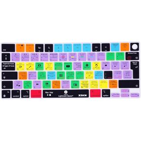 XSKN Lightroom Classic Shortcuts EU Version Silicone Keyboard Cover for 2022 2023 2024 MacBook Air 13.6 15.3 inch M2 M3 Chip with Touch ID A2941 A3114 A2681 A3113