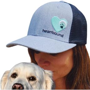 Dog Paw Heartbound Baseball Cap, Trucker Hat, Embroidered Mesh Back Snapback Hats, Summer Hats for Women and Men - Great Gifts for Dog Lovers