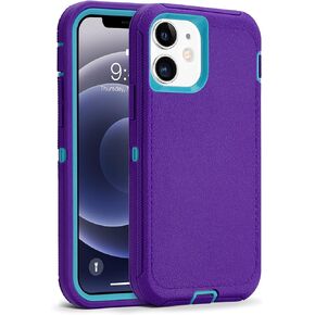 CAFEWICH Compatible with iPhone 12 Case/iPhone 12 Pro Case 6.1-Inch (2020), Heavy Duty Defender 3-Layer Rugged Shockproof Drop Protective Cover Phone Cases for iPhone 12/12Pro, Hot Pink Green