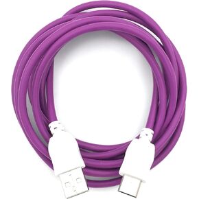 Xcivi USB Charger Cable Cord for Fuhu Tablets Nabi DreamTab, nabi 2S, nabi Jr., Jr. S, XD, Elev-8, 6 FT/2m (Purple)