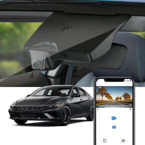 Fitcamx 2160P+Rear 1080P Dash Cam Adapts for Hyundai Elantra 2021-2025 SE SEL Limited N Line Blue Manual (AA000), OEM Look, Dual HD Video, WiFi & APP, Loop Recording, G-Sensor, Easy to Set, 128GB Card