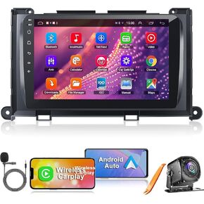 Upgraded 4+64GB Android 13 Car Stereo for Toyota Sienna 2011 2012 2013 2014, 9 Inch Touchscreen Car Radio with Carplay&Android Auto Support GPS Navigation,FM Radio, Bluetooth,GPS Navigation