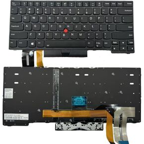 Keyboard Replacement with Backlit for ThinkPad T14 Gen 1 & T14 Gen 2, Thinkpad P14s Gen 1 & P14s Gen 2 01YP280 Series Laptop US Layout with Pointer Black Frame(Backlit)