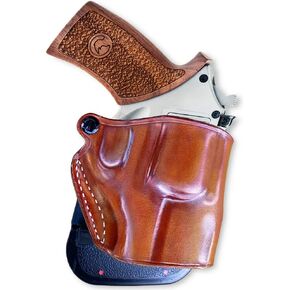 Premium Leather OWB Paddle Holster Open Top Fits Chiappa Rhino 20DS 357 Mag/9mm 2'' Barrel, Right Hand Draw, Brown Color #1081#