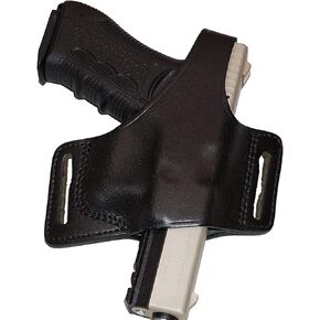 Holster for Glock 17, Pancake Leather Gun Holster for Glock 19 22 23 26 27, Two Slot Hand-Molded Open-end Genuine Leather Right Handed Handmade (ALIS532)