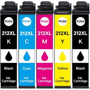 212XL Ink Cartridges for Epson Printer Remanufactured for Epson 212 XL Ink Cartridges for Epson Workforce WF-2850 WF-2830 Expression Home XP-4105 XP-4100 Printers (5 Pack)